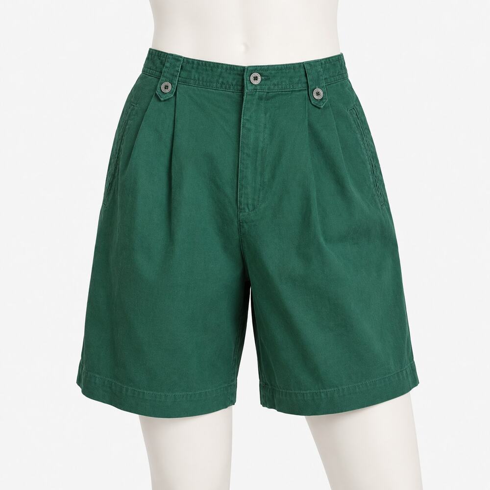Vintage Lizsport High Waist Bermuda Shorts Green Women’s Size 6 100% Cotton